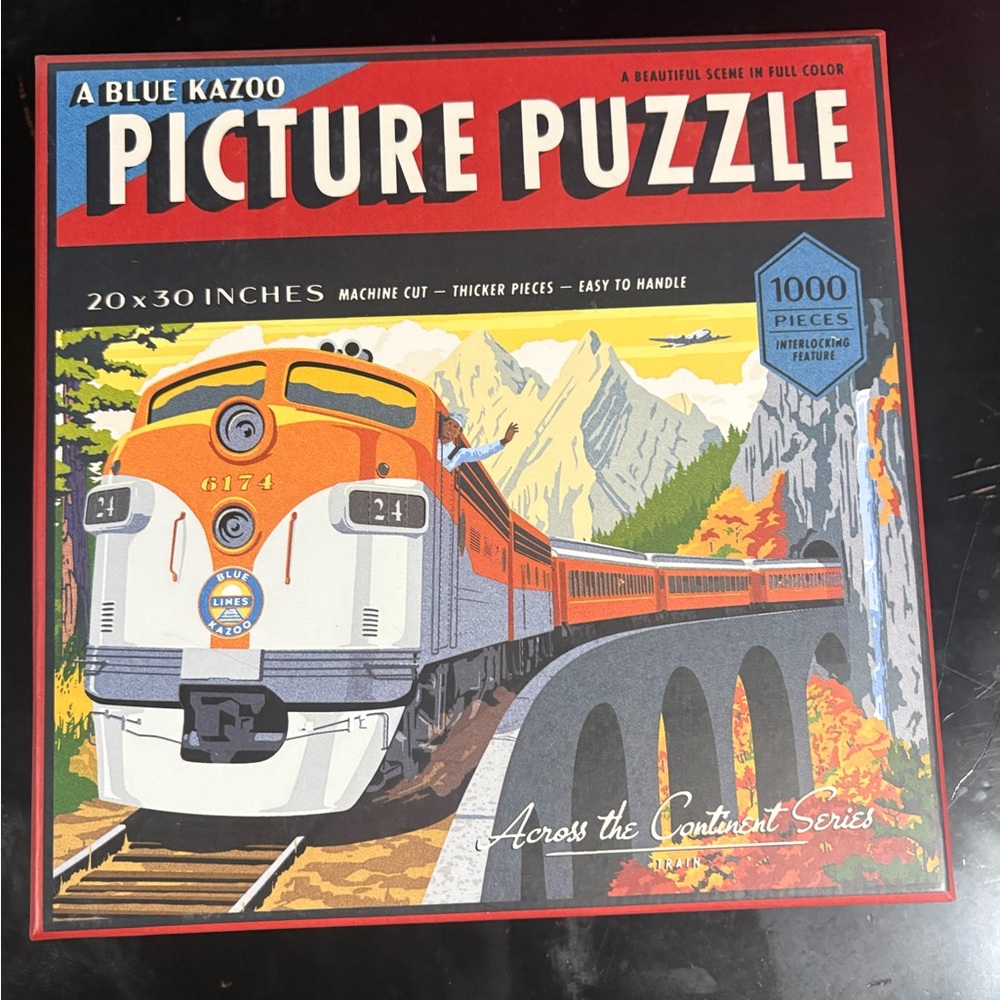 A Blue Kazoo Picture Puzzle - Orange Train Scenic 1000pc